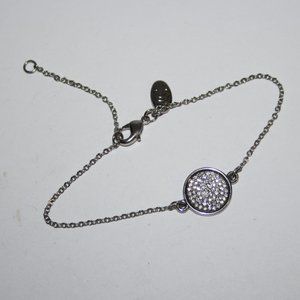 Beautiful silver and rhinestone Charming Charlie bracelet 7.25-9"